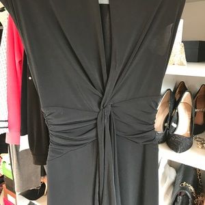 Black tie knot midi dress - small