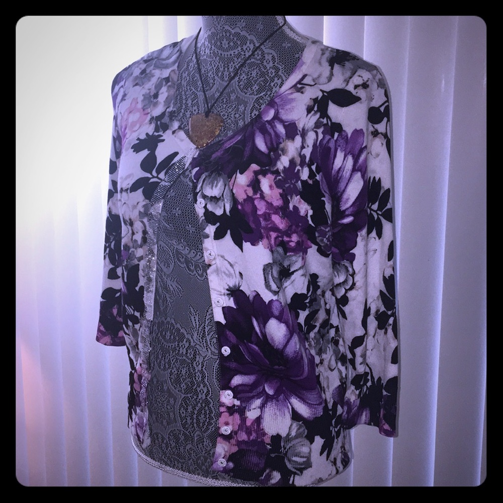 WHBM FLORAL EVENING Cardigan