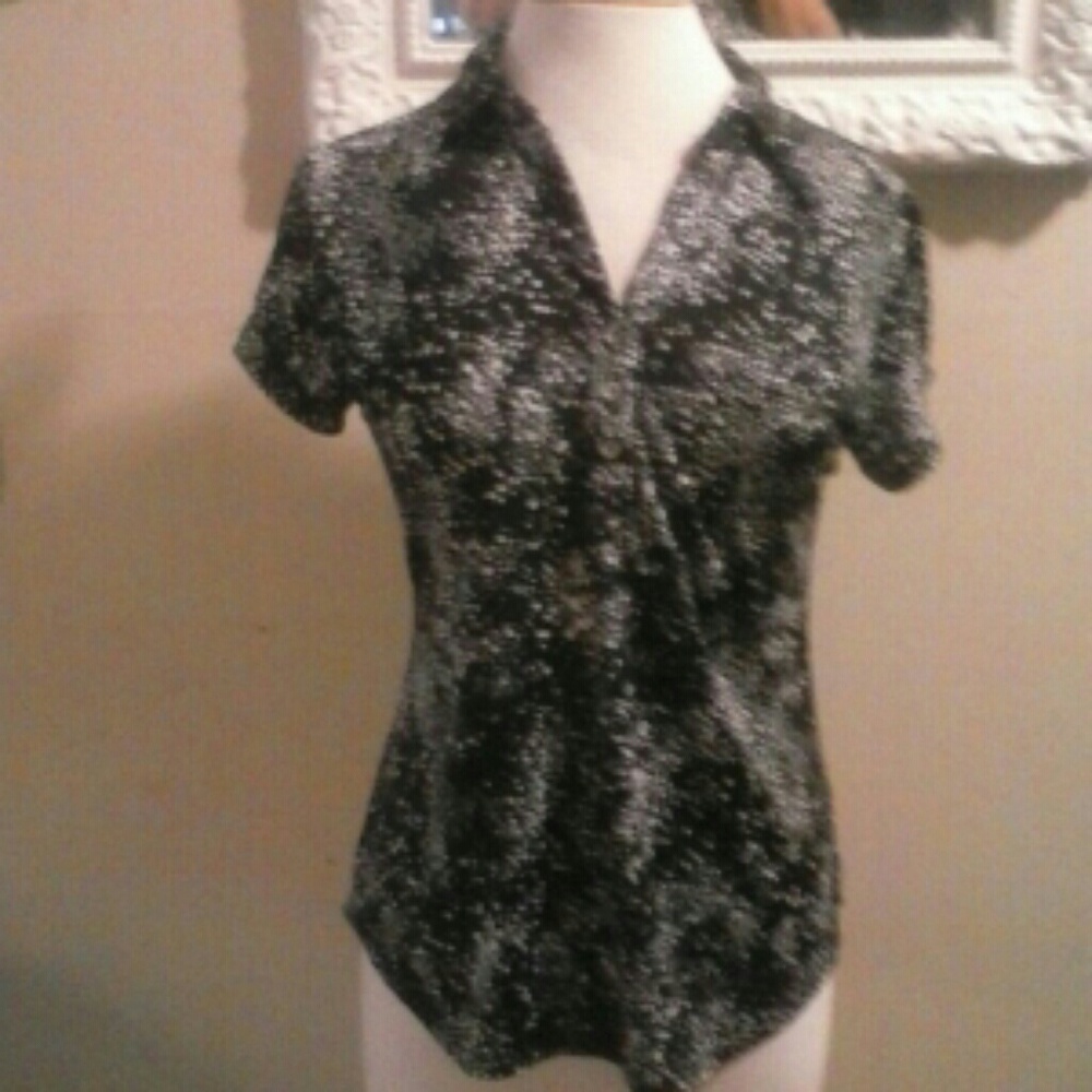 Black and white polka dot top