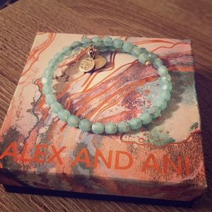 Alex and ANI aqua blue bead bangle