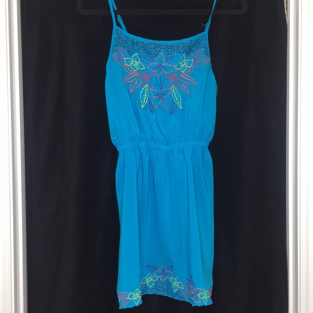 Blue dress with embroidered details