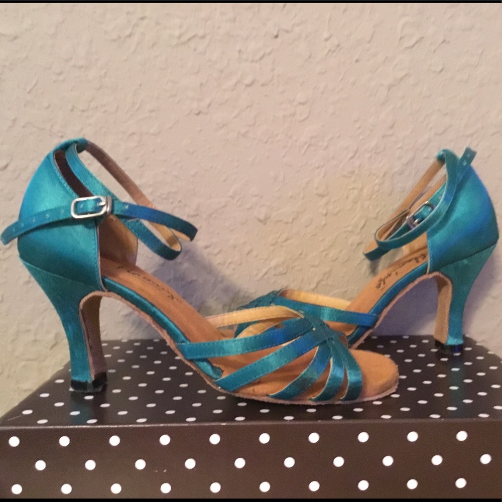 Aqua satin sandal