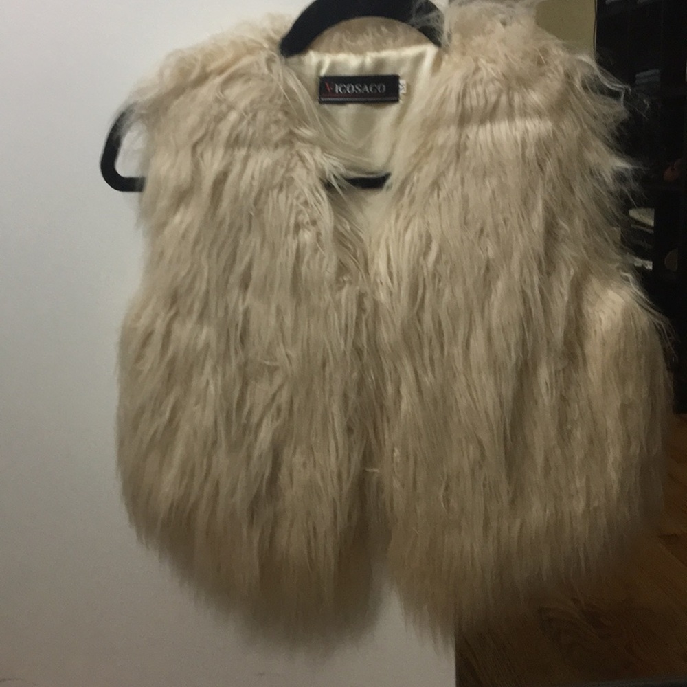 Off white fur vest