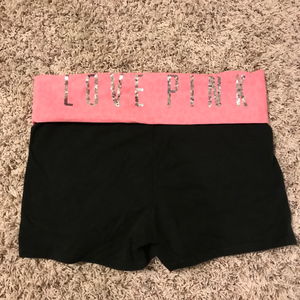 Pink yoga shorts