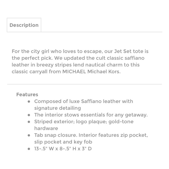 Michael Kors Striped Tote - Picture 7 of 8