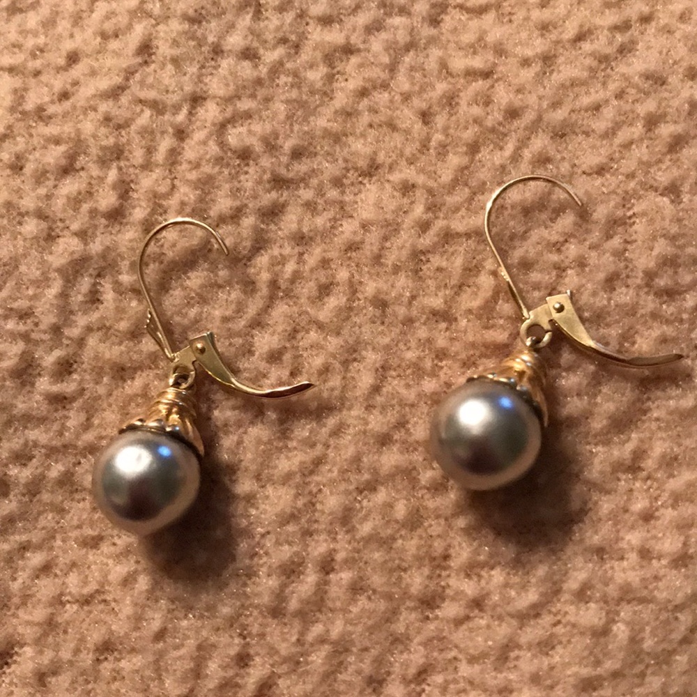 14k gold leverback earrings