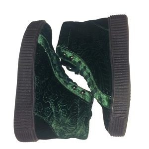 Velvet Platform Sneakers