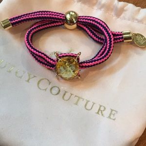 🛍Juicy Couture pink gold bracelet yellow stone✨