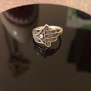 Hand of Fatima Sterling silver ring