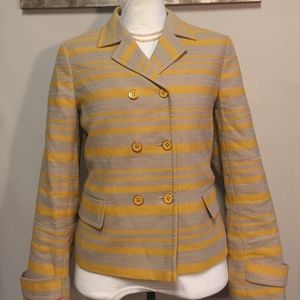 TALBOTS Mustard Yellow & Brown Blazer Size 12