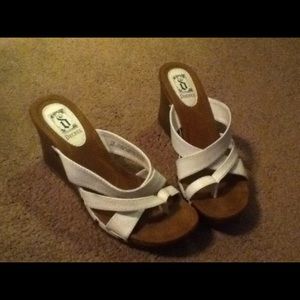 White wedge sandal by DECREE