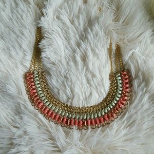 👋SALE! Statement necklace chain cord pink blue