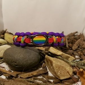 Gay Pride Paracord Bracelet. All Sizes. Handmade