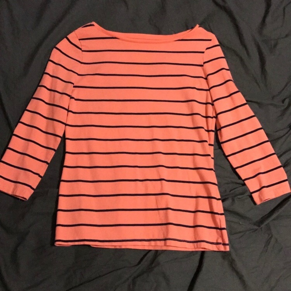 pink & navy blue striped shirt