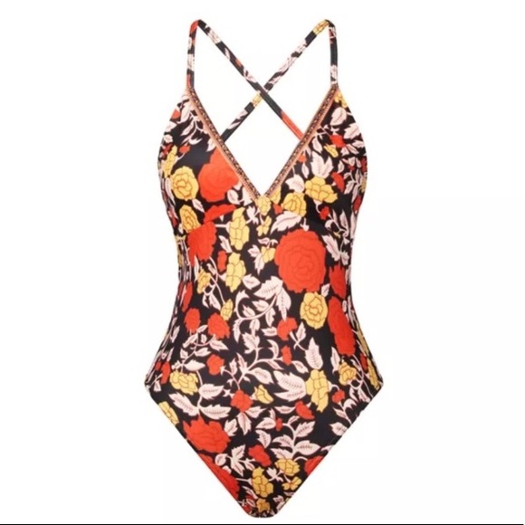 Spanish Rose One-Piece SWIMSUIT Azure Noire NEW - Picture 7 of 8