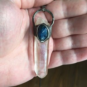 "Hathar" Azurite & Lemurian Quartz Necklace