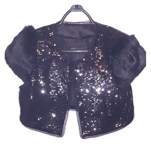 Black sequin BCBG bolero jacket
