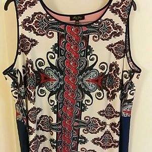 Red, white and blue top