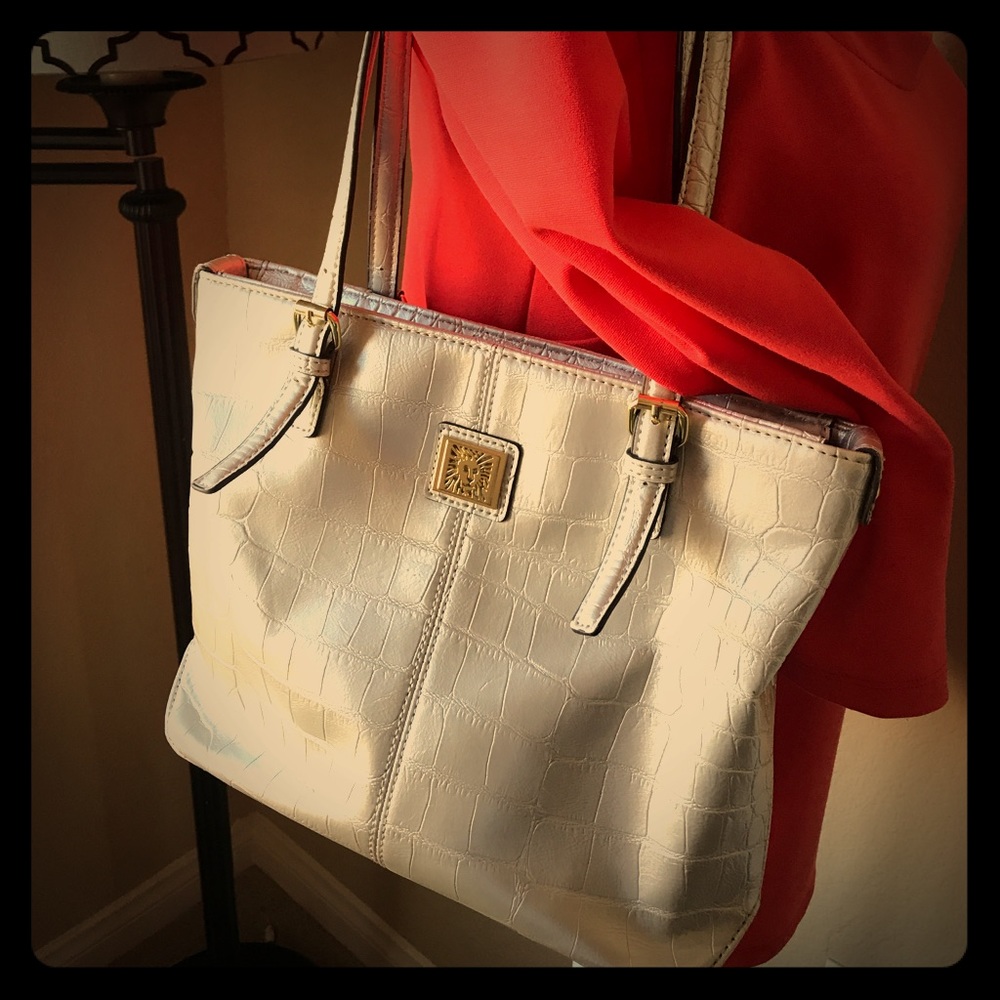 Faux leather tote