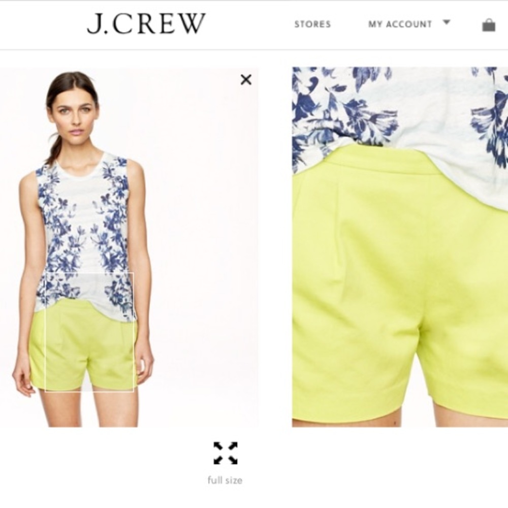 J. Crew cotton pique lime green shorts size 8