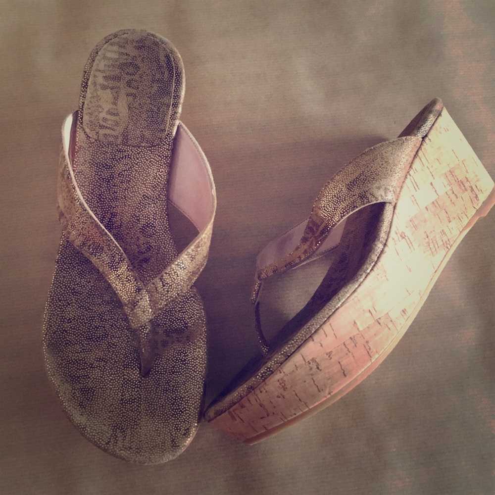 Stuart Weitzman Gold cork Sandals