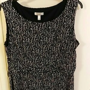 Black and white sleeveless dress