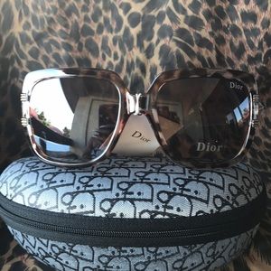 Dior Cheetah Print Frames Sunglasses