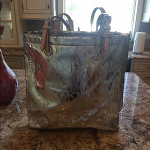 Michael kors metallic tote bag