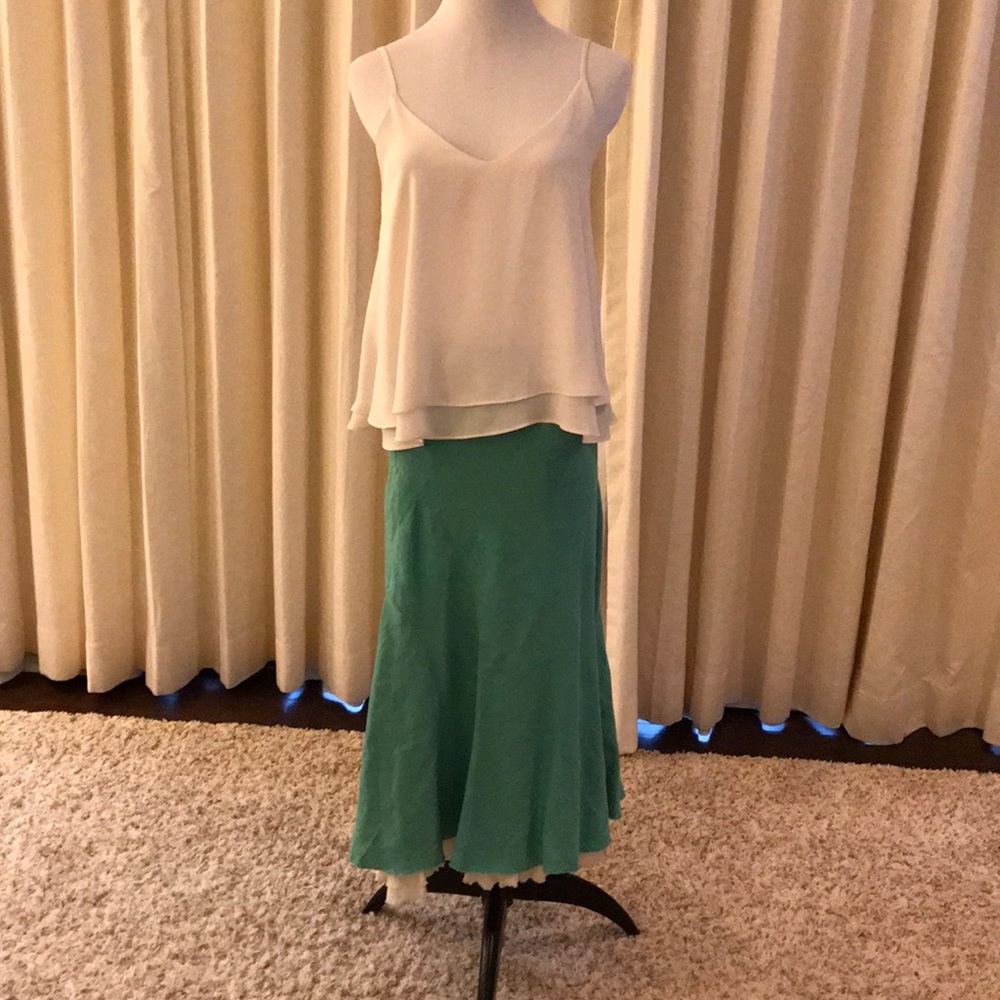Turquoise linen skirt