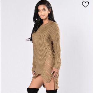 Distressed Sweater Dress