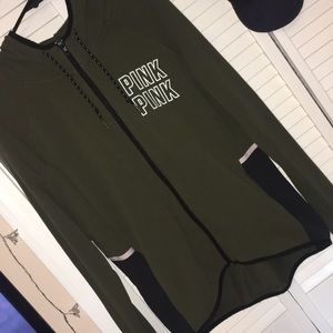 PINK zip up athletic hoodie (M)