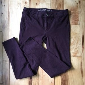 American Eagle maroon jeggings size 8 regular