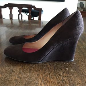 Kate Spade dark brown suede wedge - size 10