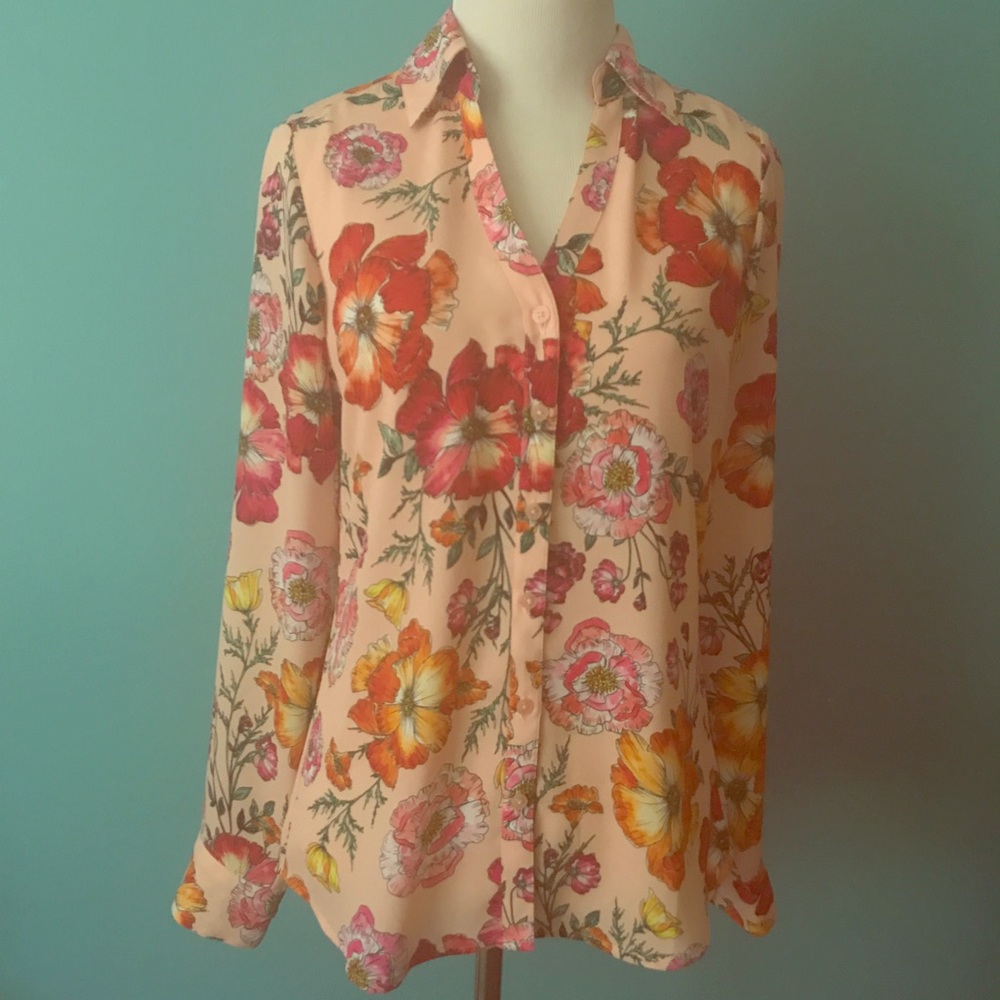 SOLD ⭐️⭐️Pink floral shirt (free shipping)