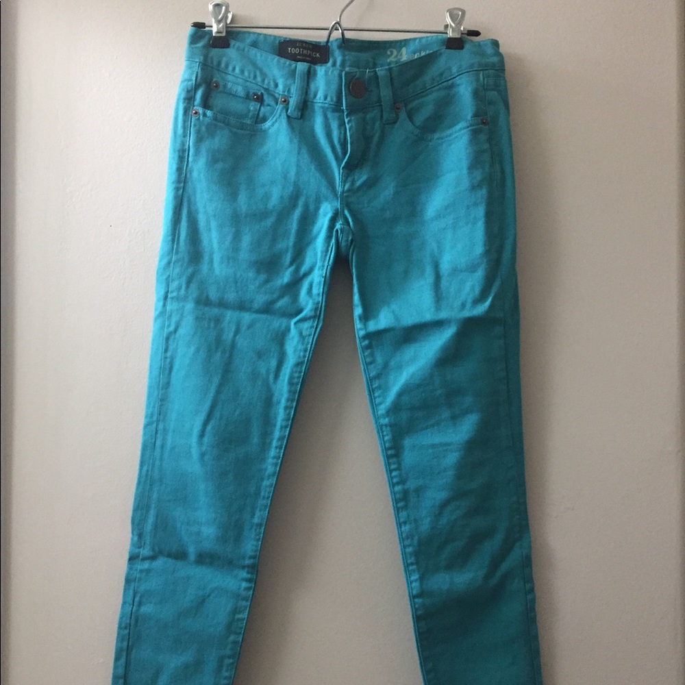 J Crew Teal Ankle Skinny Jeans