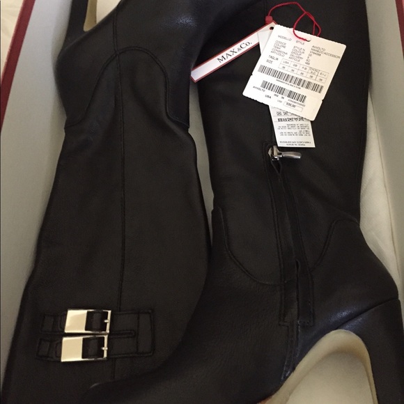 BCBG Max & Co. Black Leather Boots ✨ HP ✨ NWOT - Picture 5 of 6