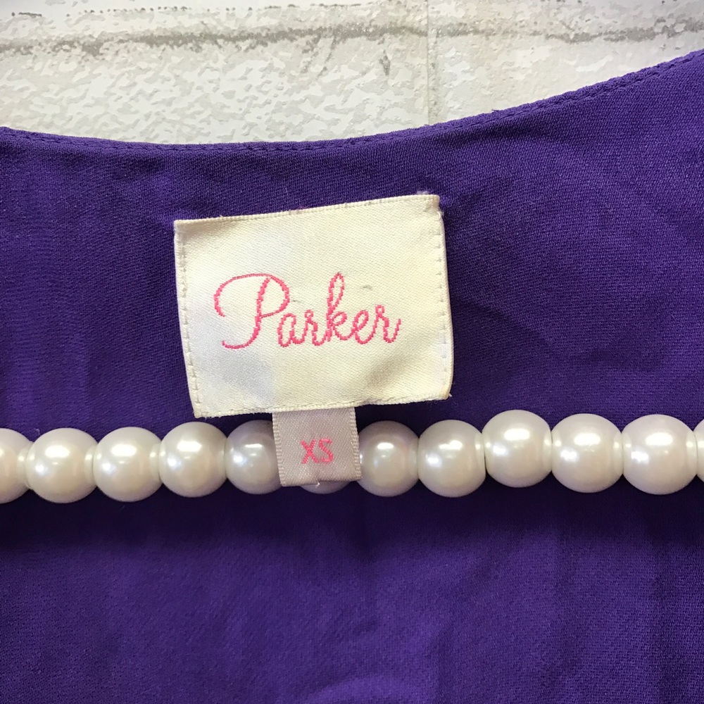 ❌SOLD!❌Parker / purple Ruffle silk wrap dress - Picture 4 of 4