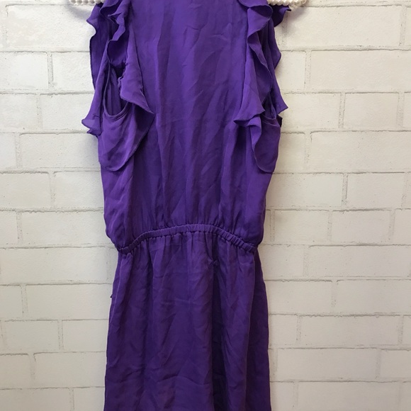 ❌SOLD!❌Parker / purple Ruffle silk wrap dress - Picture 2 of 4