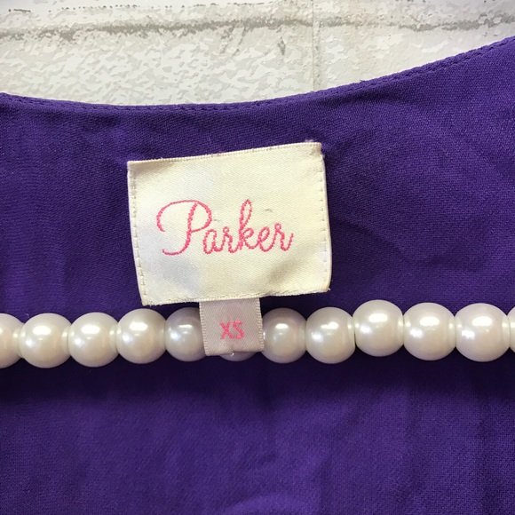 ❌SOLD!❌Parker / purple Ruffle silk wrap dress - Picture 4 of 4