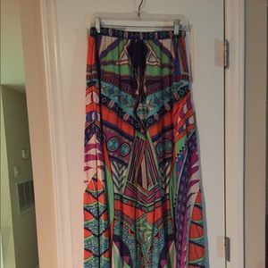 Long drawl string skirt