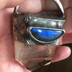 "The Pharaoh" Labradorite & Smokey Quartz necklace