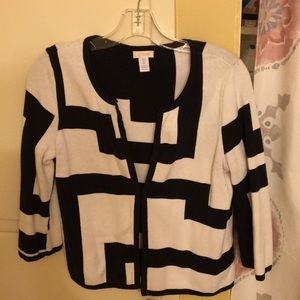 Black & White, 3/4 length sleeve sweater