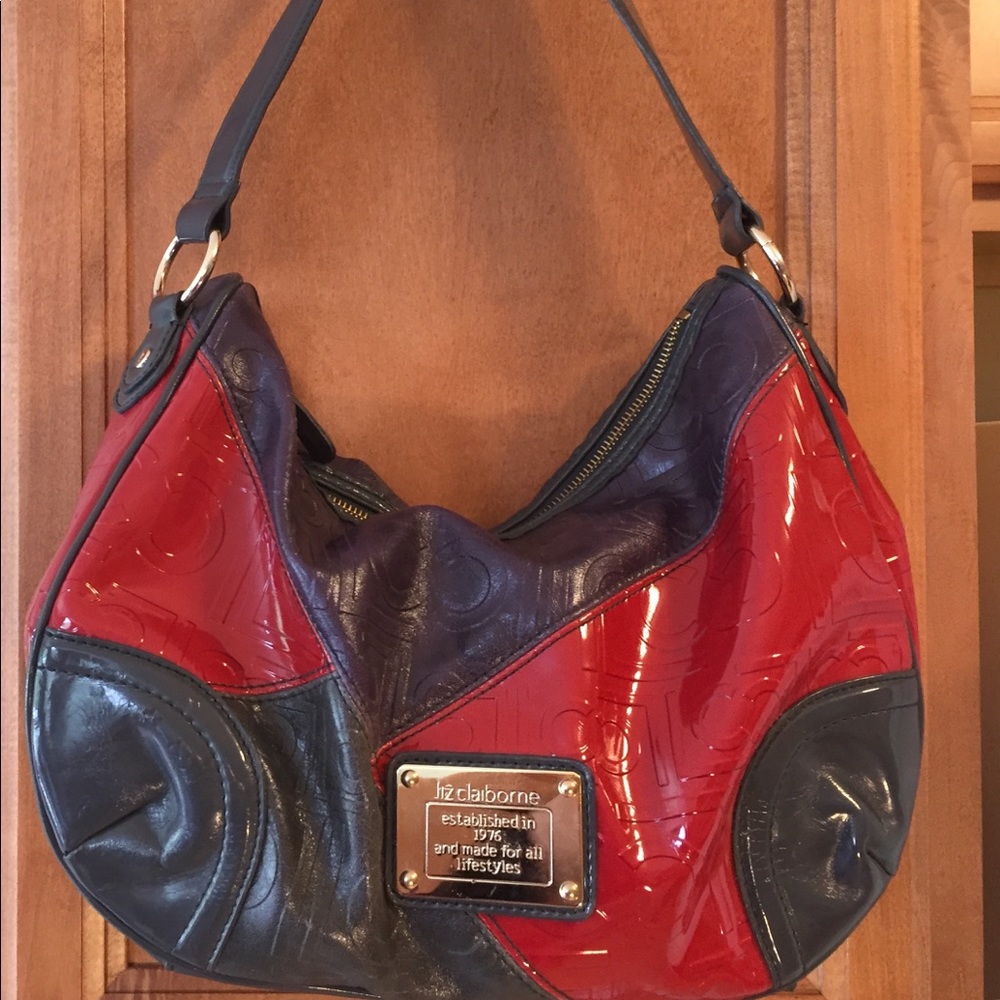 Liz Claiborne Medium Tri-Color Vinyl Purse