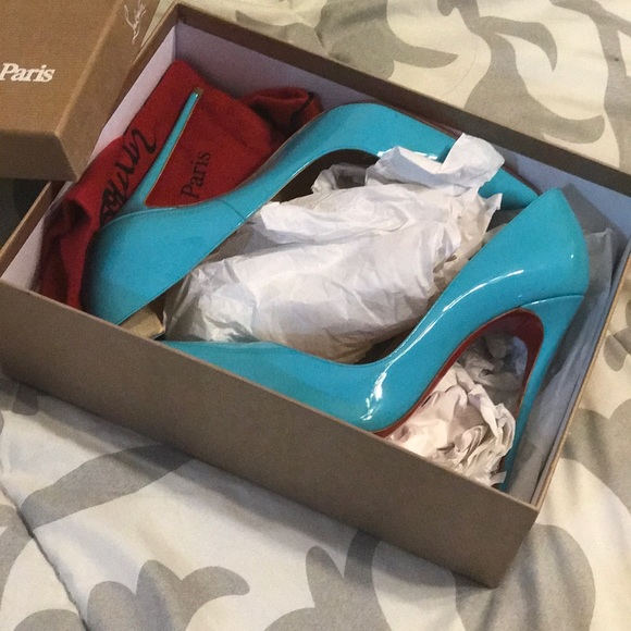 Louboutin so Kate pacific blue pumps used twice - Picture 2 of 4