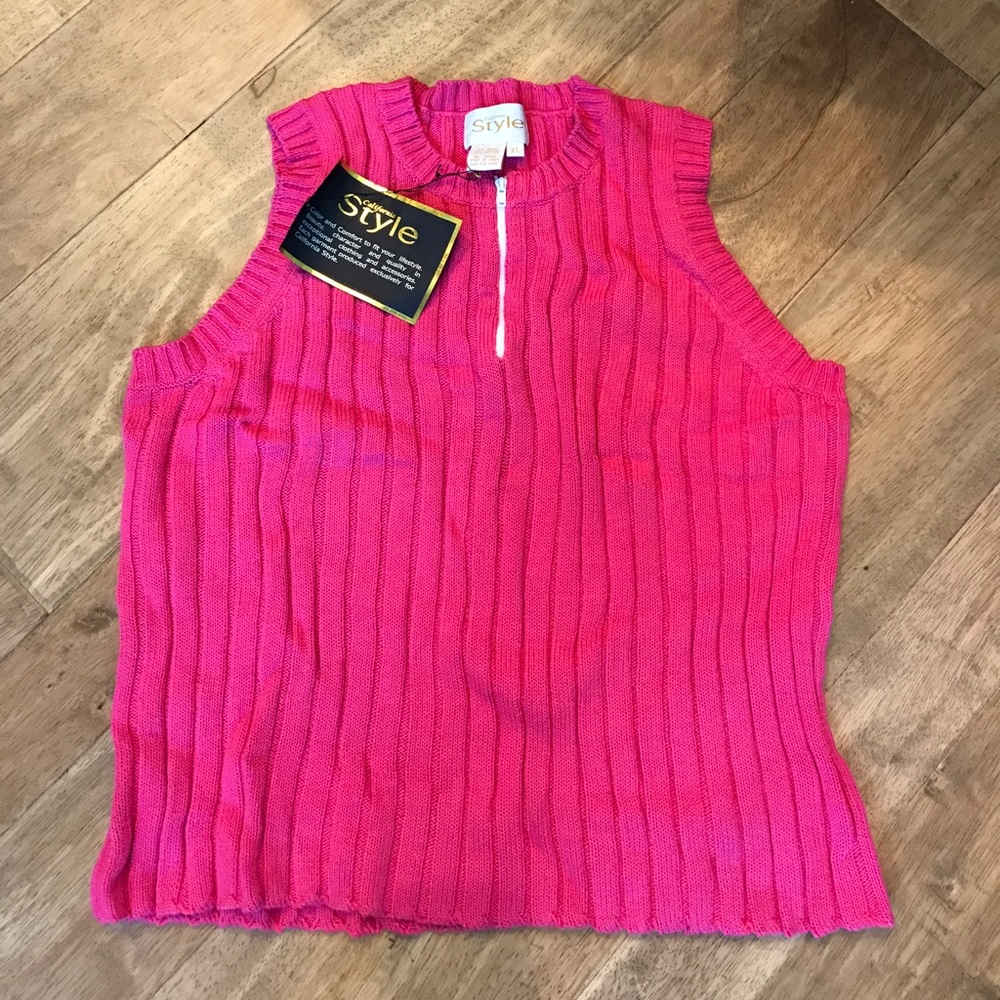 Zippered tank top - pink NWT