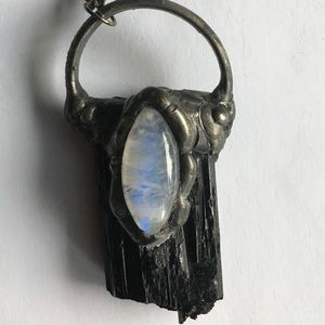 Black Tourmaline & Moonstone Necklace