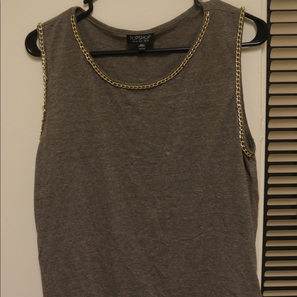 Topshop Tank top with gold chain border