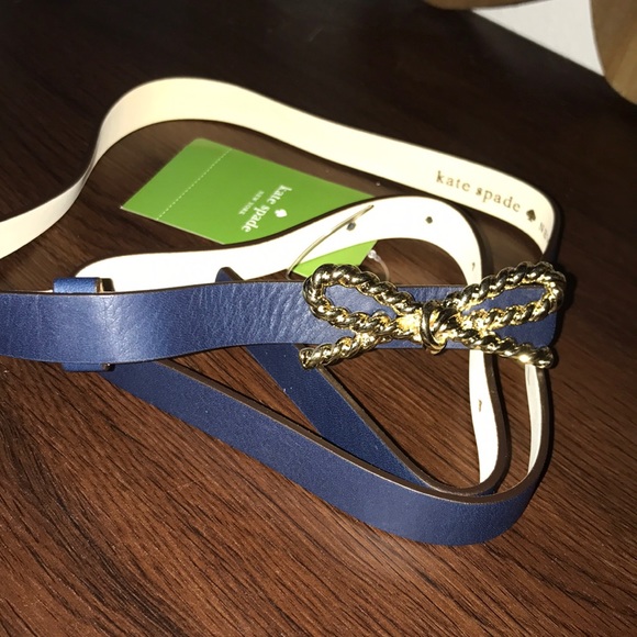 Kate Spade ♠️Navy Bow Belt NWT - Picture 2 of 2