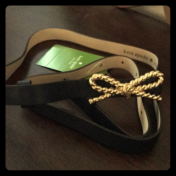 Kate Spade ♠️Navy Bow Belt NWT - Picture 1 of 2