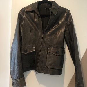 Theory Brown Leather Jacket